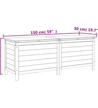 Gartentruhe Anthrazit 150x50x56,5 cm Massivholz Tanne