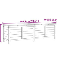 Gartentruhe Braun 198,5x50x56,5 cm Massivholz Tanne