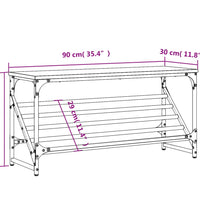 Schuhregal Schwarz 90x30x45 cm Holzwerkstoff