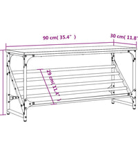 Schuhregal Braun Eichen-Optik 90x30x45 cm Holzwerkstoff