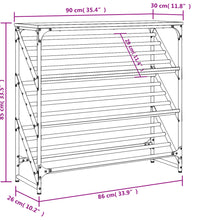 Schuhregal Schwarz 90x30x85 cm Holzwerkstoff