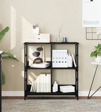Bücherregal Schwarz 78,5x33x82 cm Holzwerkstoff