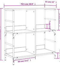 Bücherregal Grau Sonoma 78,5x33x82 cm Holzwerkstoff