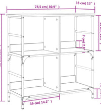 Bücherregal Braun Eichen-Optik 78,5x33x82 cm Holzwerkstoff