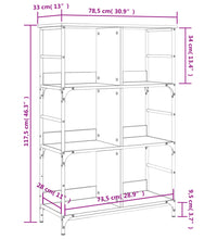 Bücherregal Braun Eichen-Optik 78,5x33x117,5 cm Holzwerkstoff