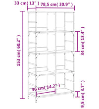 Bücherregal Schwarz 78,5x33x153 cm Holzwerkstoff