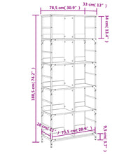 Bücherregal Grau Sonoma 78,5x33x188,5 cm Holzwerkstoff