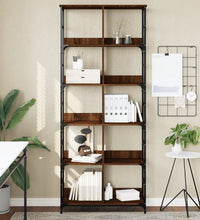 Bücherregal Braun Eichen-Optik 78,5x33x188,5 cm Holzwerkstoff