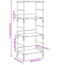 Bücherregal Grau Sonoma 50x33x117,5 cm Holzwerkstoff