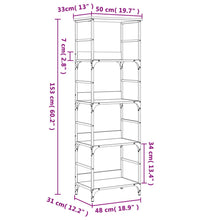Bücherregal Räuchereiche 50x33x153 cm Holzwerkstoff