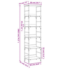 Bücherregal Braun Eichen-Optik 50x33x188,5 cm Holzwerkstoff