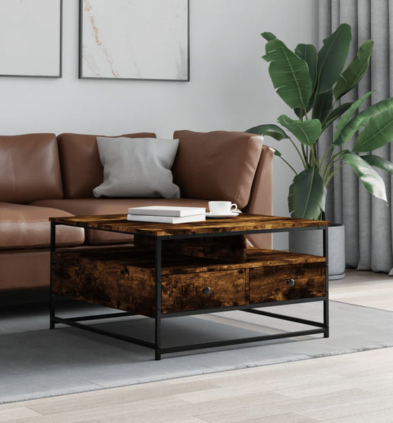 Couchtisch Räuchereiche 80x80x45 cm Holzwerkstoff