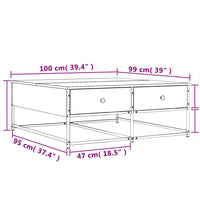Couchtisch Sonoma-Eiche 100x99x40 cm Holzwerkstoff