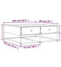 Couchtisch Braun Eichen-Optik 100x99x40 cm Holzwerkstoff
