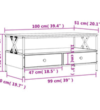 Couchtisch Räuchereiche 100x51x45 cm Holzwerkstoff