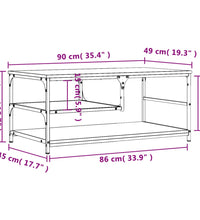 Couchtisch Räuchereiche 90x49x40 cm Holzwerkstoff