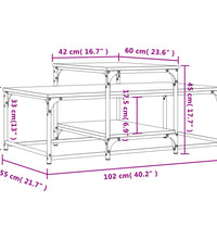 Couchtisch Schwarz 102x60x45 cm Holzwerkstoff
