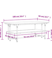 Couchtisch Schwarz 100x50x40 cm Holzwerkstoff