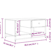 Couchtisch Grau Sonoma 85,5x51x45 cm Holzwerkstoff
