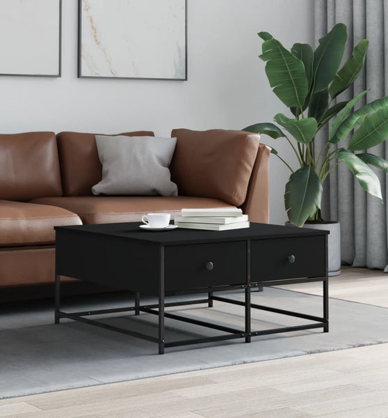 Couchtisch Schwarz 80x80x40 cm Holzwerkstoff