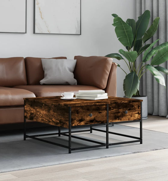 Couchtisch Räuchereiche 80x80x40 cm Holzwerkstoff