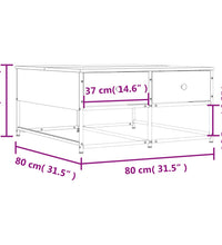 Couchtisch Grau Sonoma 80x80x40 cm Holzwerkstoff