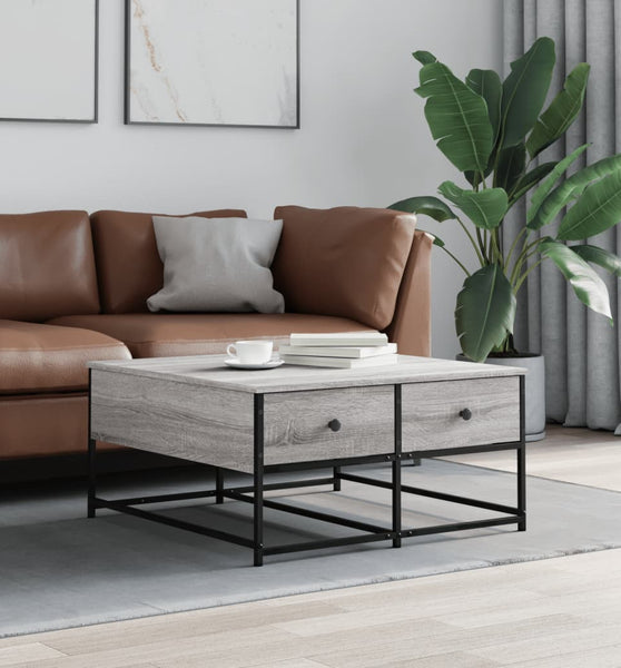 Couchtisch Grau Sonoma 80x80x40 cm Holzwerkstoff