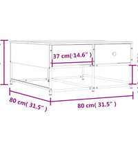 Couchtisch Braun Eichen-Optik 80x80x40 cm Holzwerkstoff