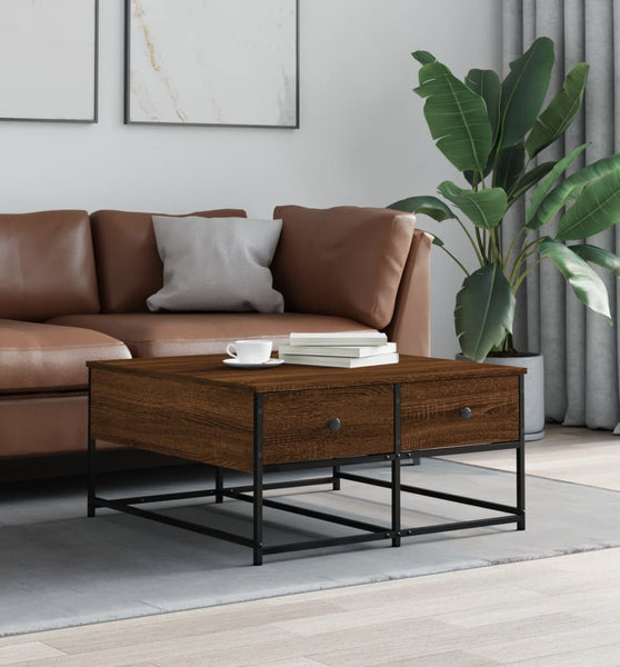 Couchtisch Braun Eichen-Optik 80x80x40 cm Holzwerkstoff