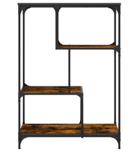 Bücherregal Räuchereiche 81x36x115 cm Holzwerkstoff und Stahl