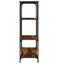 Bücherregal Räuchereiche 81x36x115 cm Holzwerkstoff und Stahl