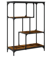 Bücherregal Räuchereiche 81x36x115 cm Holzwerkstoff und Stahl