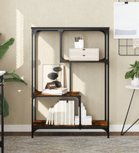 Bücherregal Räuchereiche 81x36x115 cm Holzwerkstoff und Stahl