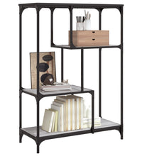 Bücherregal Grau Sonoma 81x36x115 cm Holzwerkstoff und Stahl