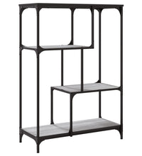 Bücherregal Grau Sonoma 81x36x115 cm Holzwerkstoff und Stahl