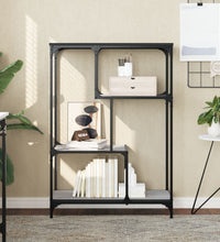 Bücherregal Grau Sonoma 81x36x115 cm Holzwerkstoff und Stahl