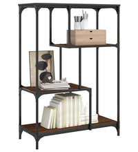 Bücherregal Braun Eiche 81x36x115 cm Holzwerkstoff und Stahl