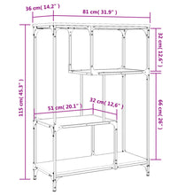 Bücherregal Braun Eiche 81x36x115 cm Holzwerkstoff und Stahl