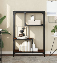 Bücherregal Braun Eiche 81x36x115 cm Holzwerkstoff und Stahl