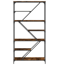 Bücherregal Räuchereiche 91x36x176 cm Holzwerkstoff und Stahl