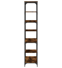 Bücherregal Räuchereiche 91x36x176 cm Holzwerkstoff und Stahl