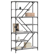 Bücherregal Grau Sonoma 91x36x176 cm Holzwerkstoff und Stahl