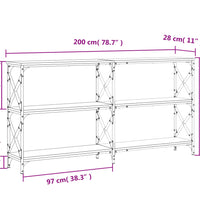 Konsolentisch Grau Sonoma 200x28x80,5 cm Holzwerkstoff