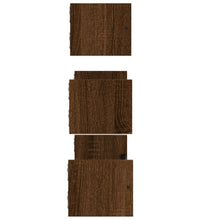 3-tlg. Wandregal-Set mit Stangen Braun Eiche Holzwerkstoff