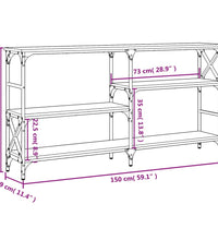Konsolentisch Braun Eichen-Optik 150x29x76,5 cm Holzwerkstoff
