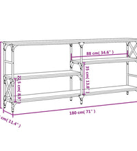 Konsolentisch Grau Sonoma 180x29x76,5 cm Holzwerkstoff