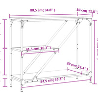 Konsolentisch Räuchereiche 88,5x30x75 cm Holzwerkstoff