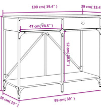 Konsolentisch Braun Eichen-Optik 100x39x78,5 cm Holzwerkstoff