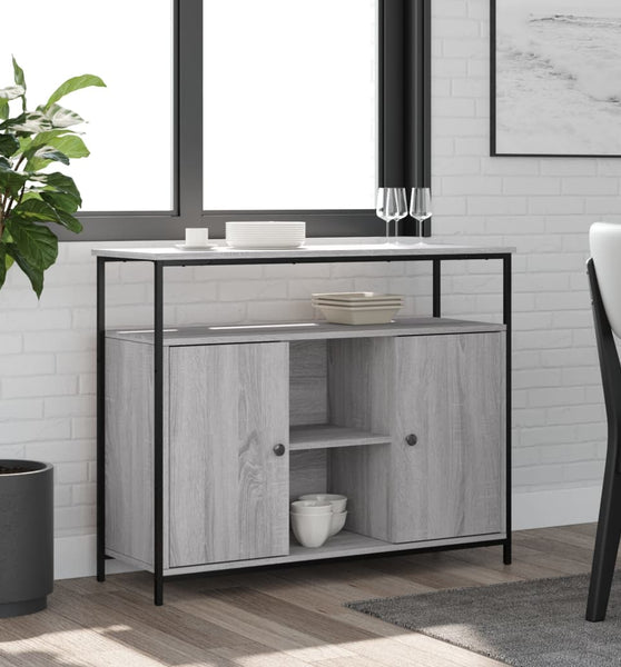 Sideboard Grau Sonoma 100x35x80 cm Holzwerkstoff