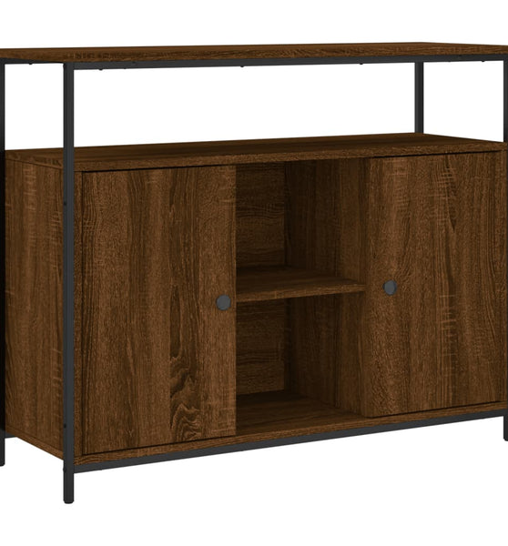 Sideboard Braun Eichen-Optik 100x35x80 cm Holzwerkstoff